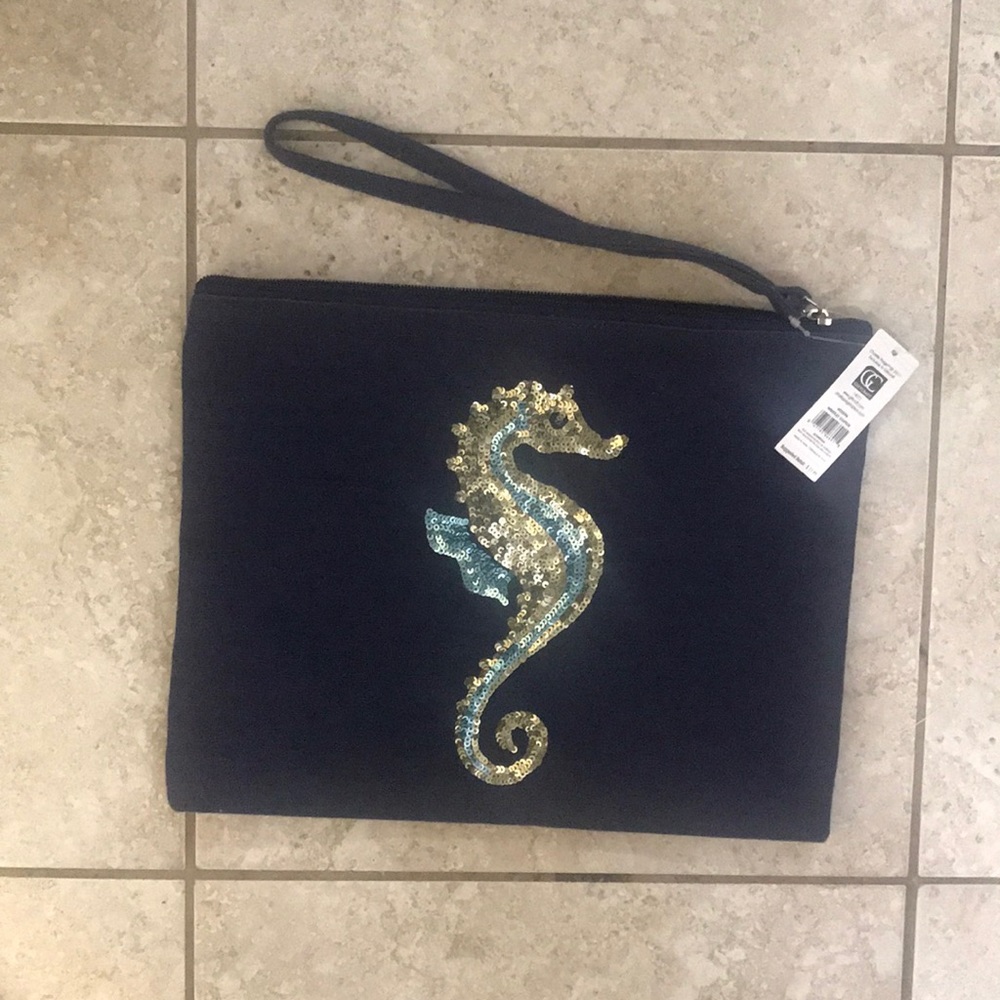 Navy Blue Wrist clutch Bag